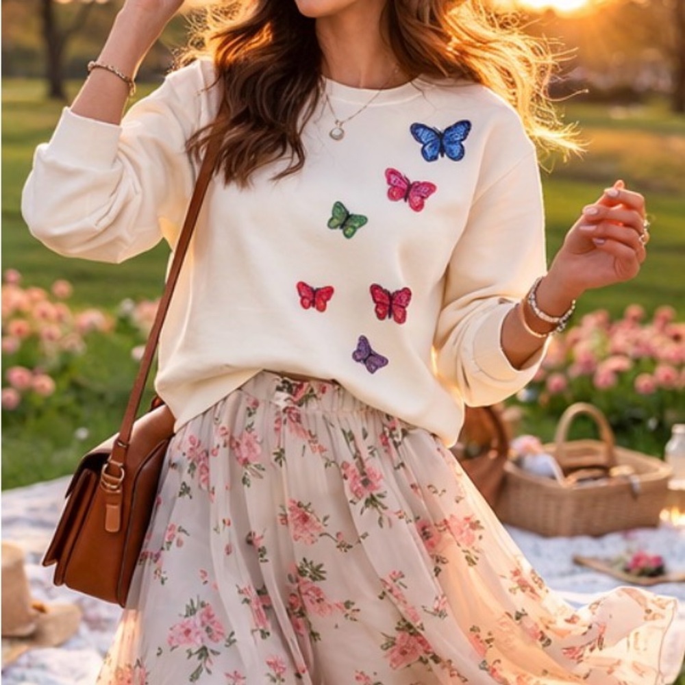 The Sweatshirt Project Women's Butterfly Sweatshirt NWT